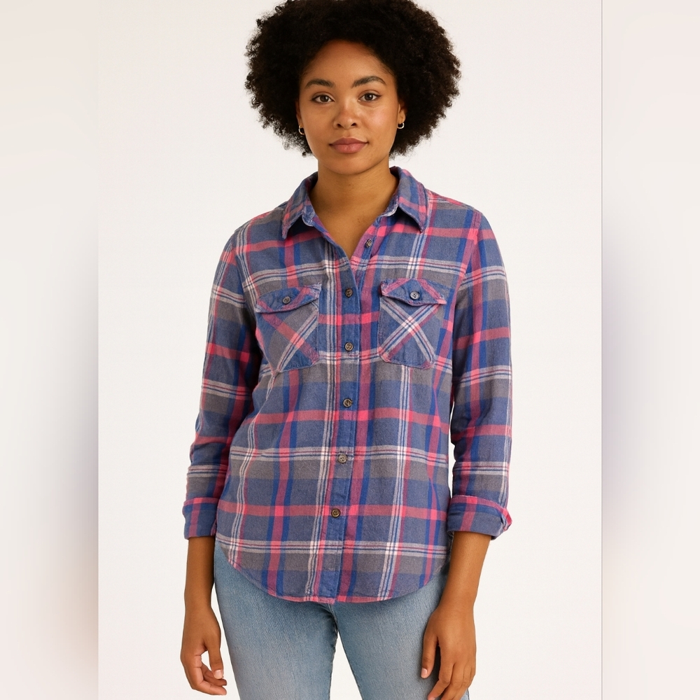 Arizona Blue and Pink Plaid Shirt